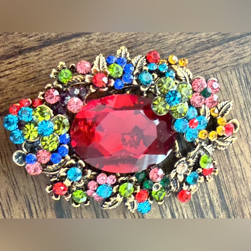 Vintage Floral Multicolor Brooch